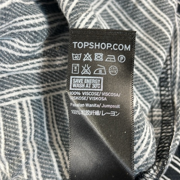 TOPSHOP Women’s Belted Black and White Striped Playsuit Jumpsuit, size 6 - Picture 7 of 14